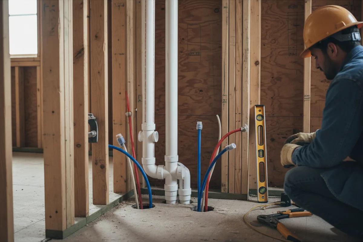 Drain and supply rough-in during Leak Detection in Chepachet